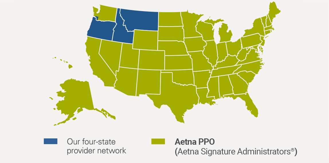 US map highlighting Idaho, Montana, Oregon, and Clark and Cowlitz Counties in Washington