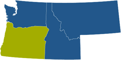 oregon usa map four state