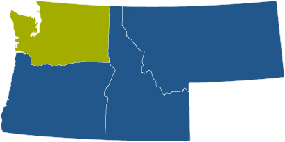 washington usa map four state