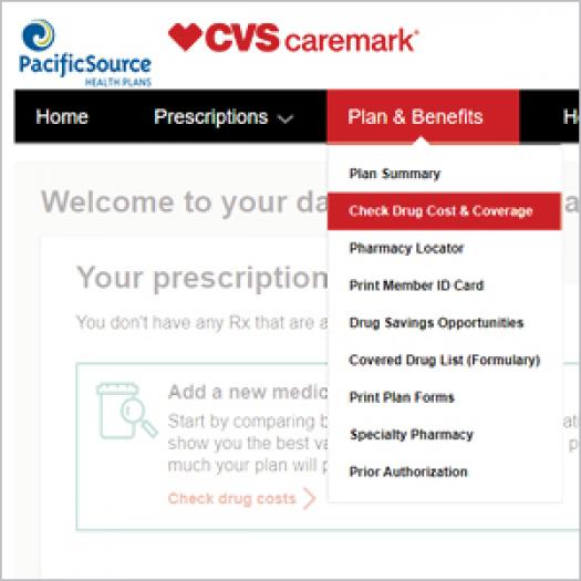 Step three: Find drug cost tool on CVS Caremark website